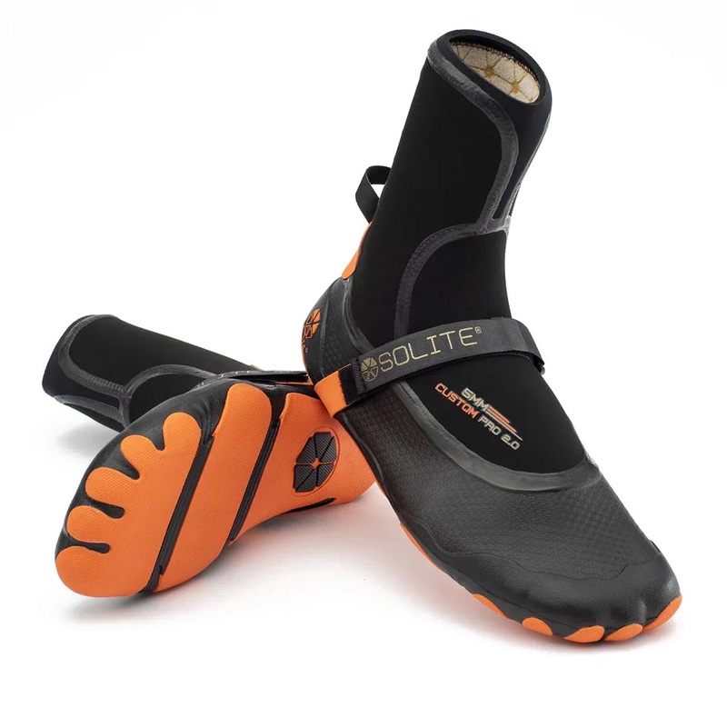 5mm Custom Pro Wetsuit Boots|UK4 | US5|UK5 | US6|UK6 | US7|UK7 | US8|UK8 | US9|UK 9 | US10|UK10 | US11|UK11 | US12|UK12 | US13|Black / Orange|Black / Gum
