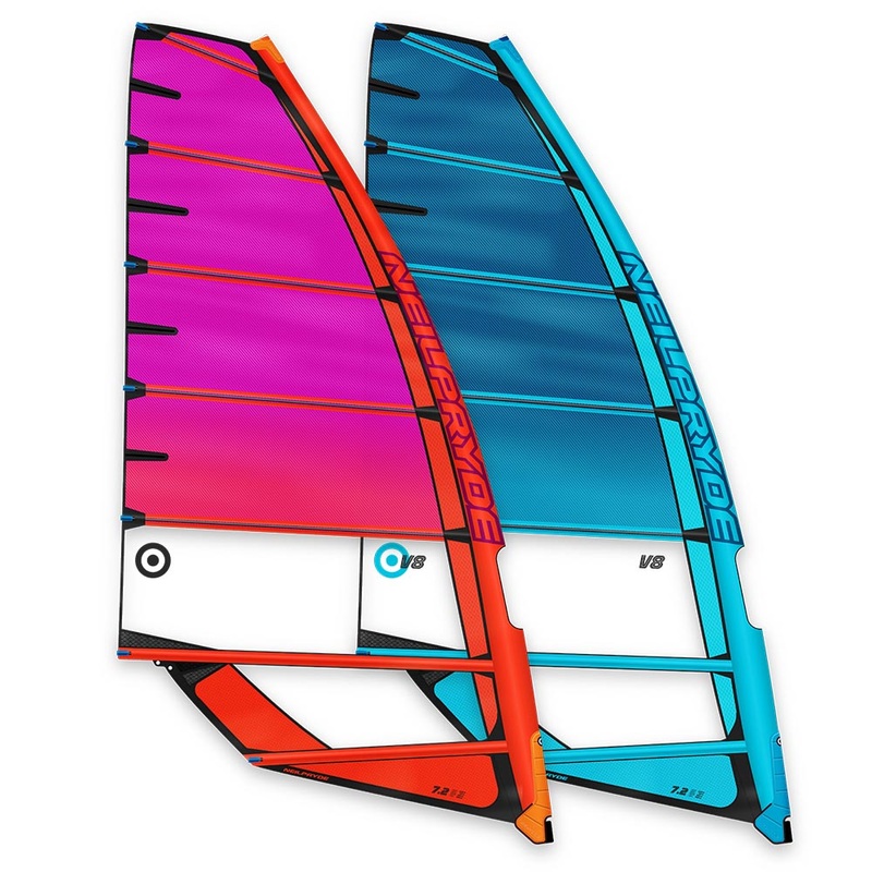 V8 Windsurf Sail|C1 Blue/Deep Aqua|C3 Juicy Orange/Purple|5,7|6,2|6,7|7,2|7,7|8,2|8,7|9,4