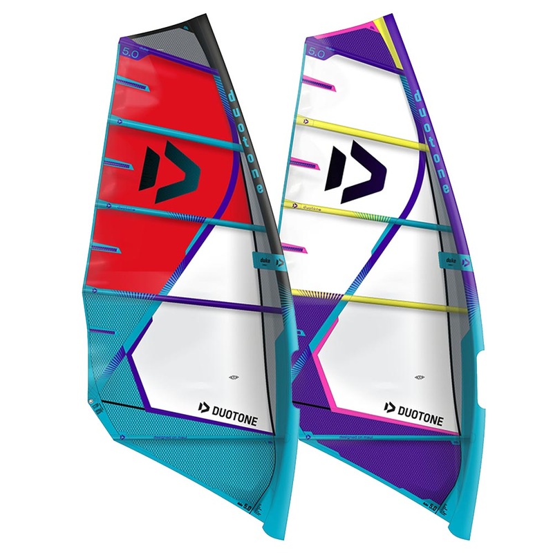 Duke Windsurf Sail|C11:white/violet|C12:red/turquoise|4.2|4.5|4.7|5|5.4|5.8|6.2|6.7