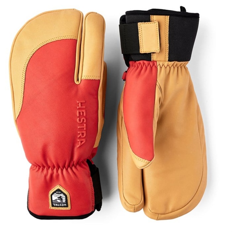 Hestra Topo 3-Finger Gloves|Flame Red/Tan|Natural Brown/Tan|Navy/Brown|7|8|9|10|11