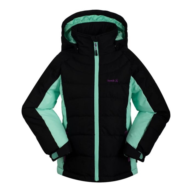 Kamik Aayla Jacket – Girls’|Black/Cabbage|5|6|7