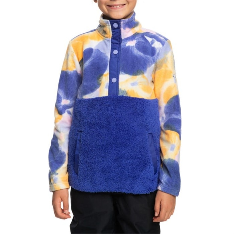 Roxy Alabama Fleece – Girls’|Bright White/Pansy Pansy RG|XXL