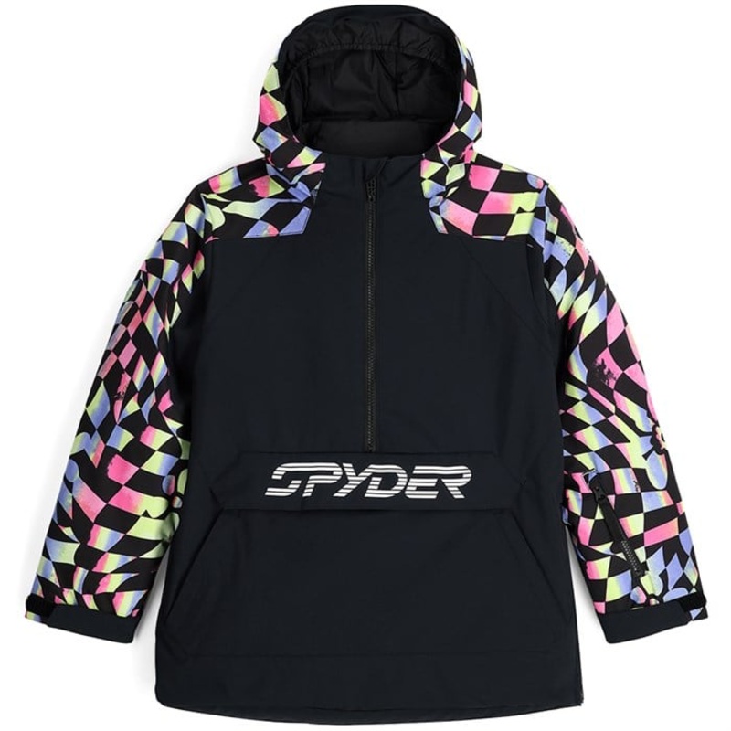 Spyder Jasper Anorak – Kids’|Black Combo|Multi|10|12|14