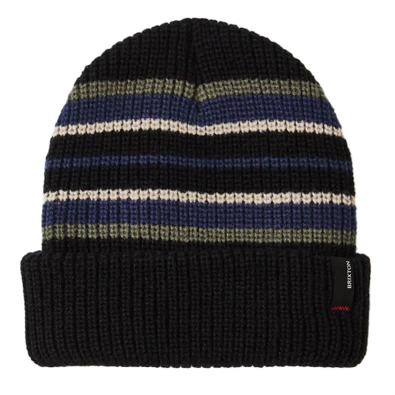Brixton Heist Beanie|Black/Olive/Navy