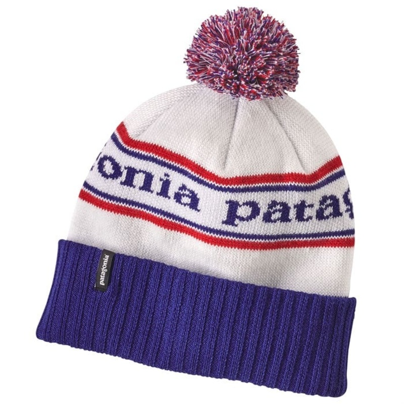 Patagonia Powder Town Beanie|Line Logo Ridge Patch/Wyoming Green|Park Stripe/Viking Blue|One Size Fits Most