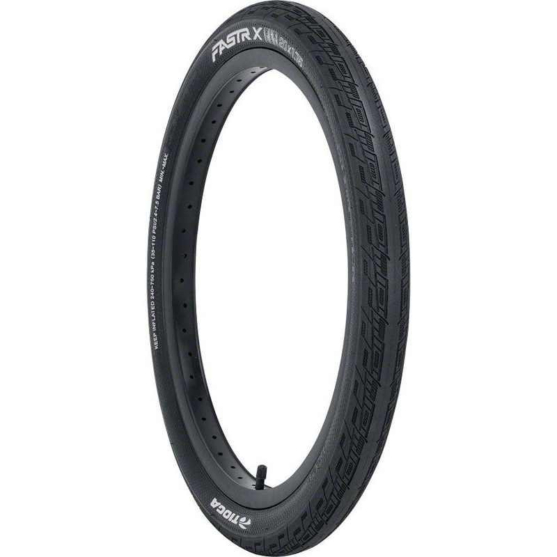 Tioga FASTR-X BMX Bike Tire – 24 x 1.75, Clincher, Wire, Black, 60tpi