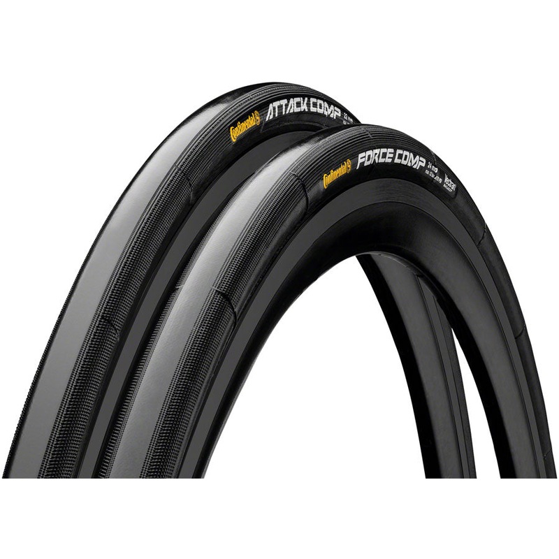 Attack/Force Comp Tire Combo – 700 x 24/22 Tubular Folding BLK BLKChili Vectran Breaker Pair