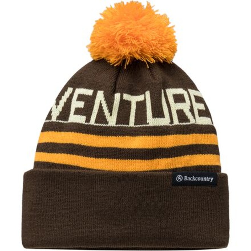 VB Pom Beanie|Dark Brown/Orange|One Size
