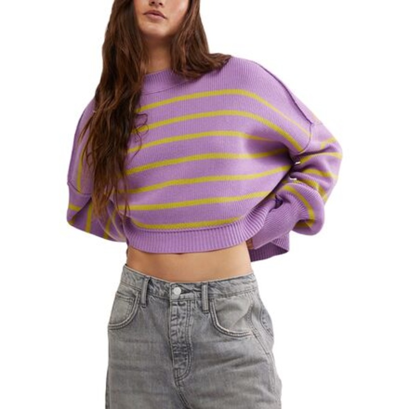Stripe Easy Street Crop Sweater – Women&apos;s