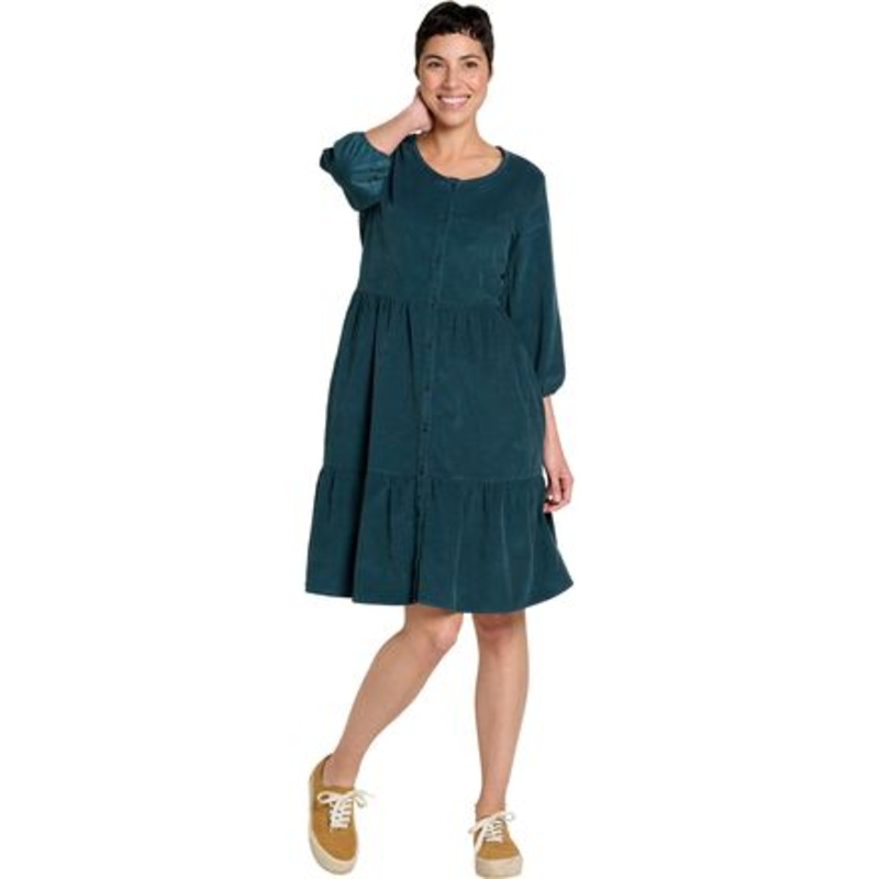 Scouter Cord Tiered Long-Sleeve Dress – Women&apos;s