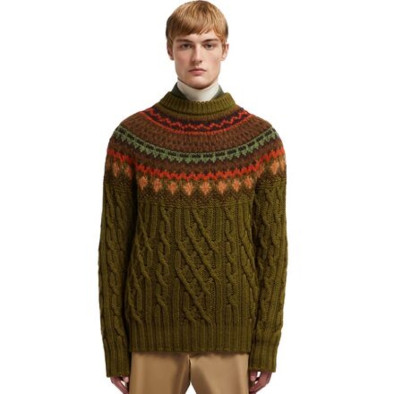 Wool Alpaca Crew Neck Sweater – Men&apos;s