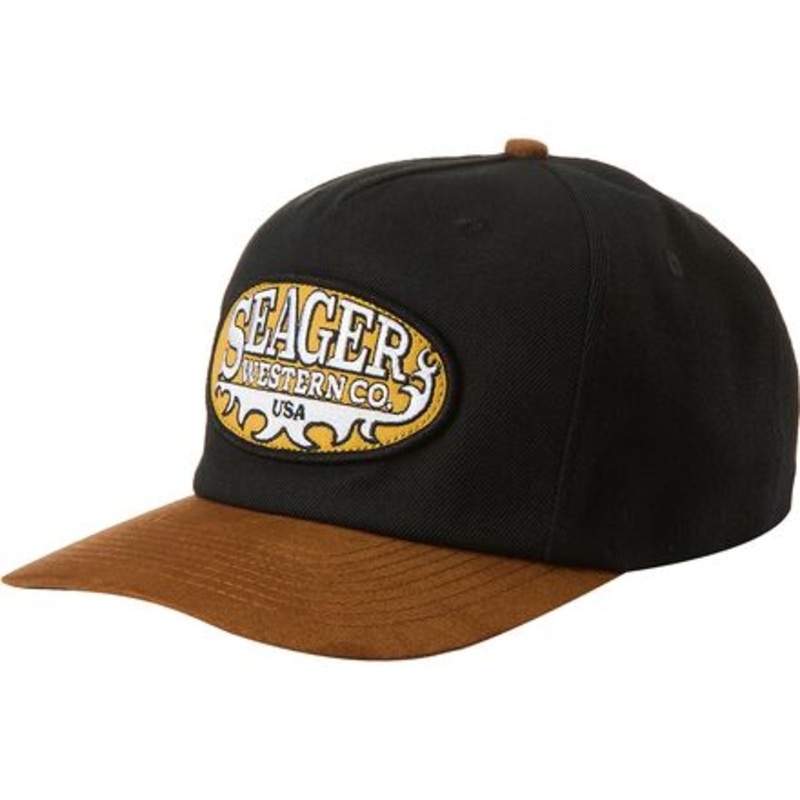 Buckle Snapback Hat|Black/Brown|One Size