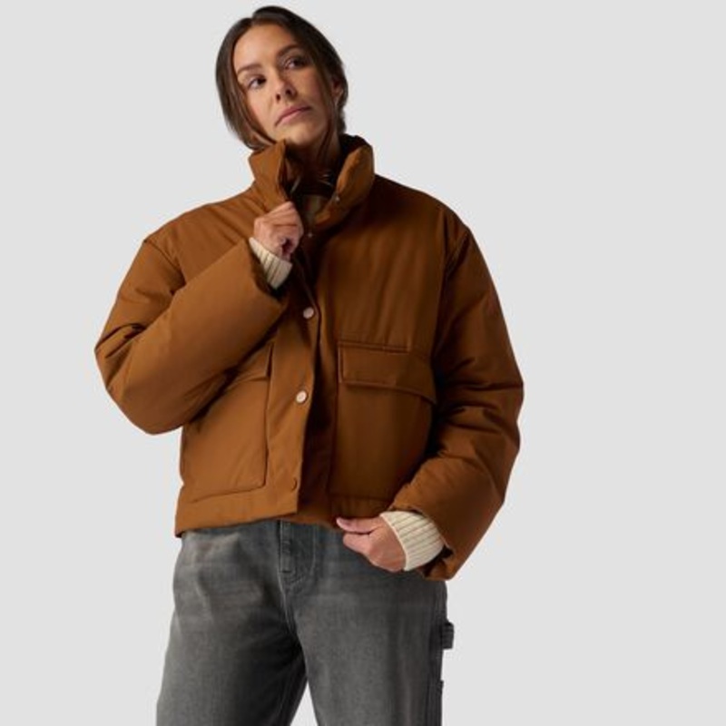 Cropped Boxy Snap Front Puffer – Women&apos;s