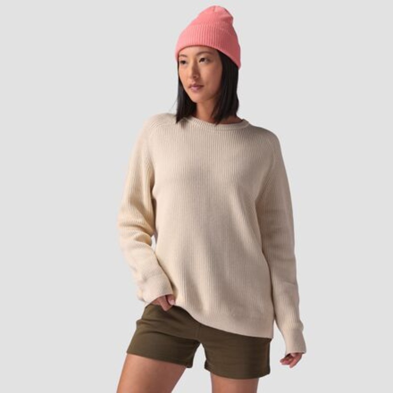 Oversized Cotton Fisherman&apos;s Sweater – Women&apos;s