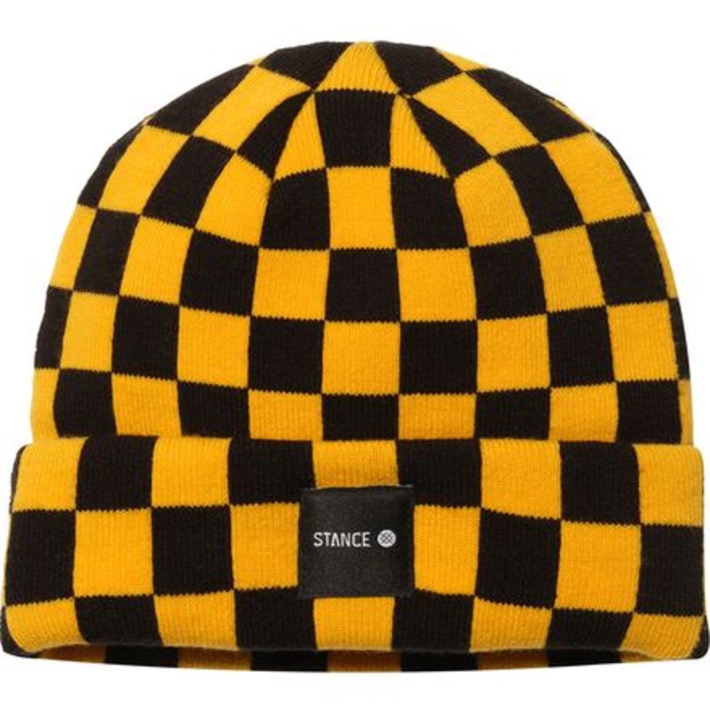 Checked Out Beanie|Golden|Wine|One Size