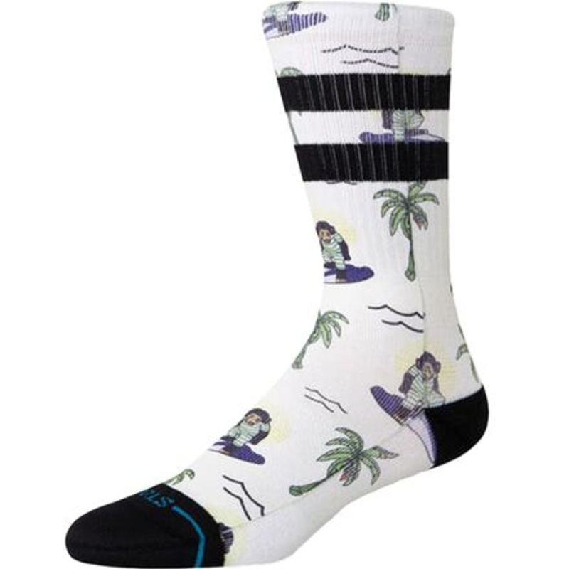 Surfin Monkey Crew Sock|White|M