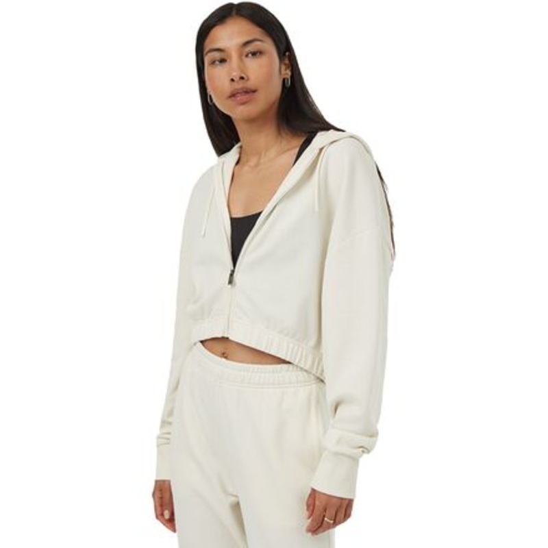 TreeTerry Oversized Cropped Zip Hoodie – Women&apos;s