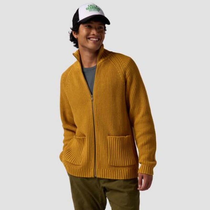 Full Zip Sweater – Men&apos;s|Harvest Gold|Dark Olive|Scarab|L|S