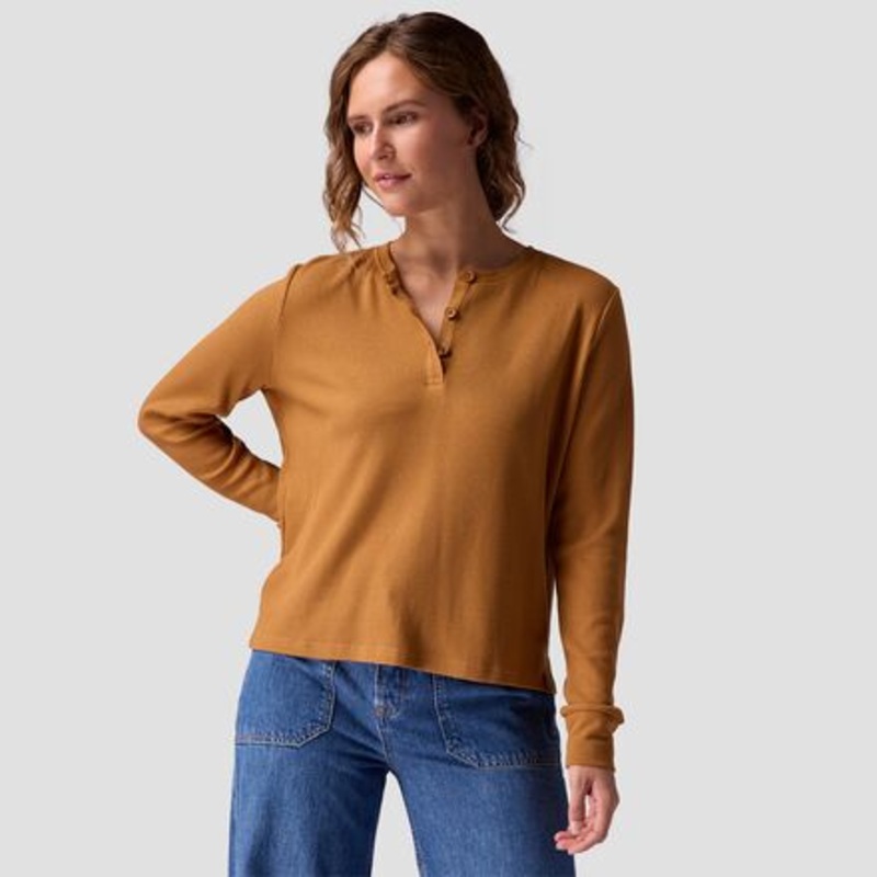 Wicking Waffle Long-Sleeve Henley – Women&apos;s