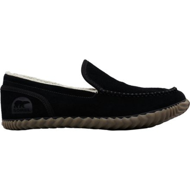 Dude Moc Slipper – Men&apos;s|Black/Black|Elk|9.0