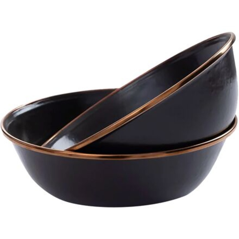 Enamel Bowl Set|Charcoal|One Size
