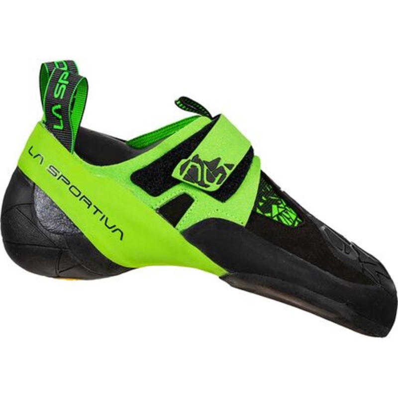 Skwama Vegan Climbing Shoe|Black/Flash Green|35.0|34.0|34.5|35.5