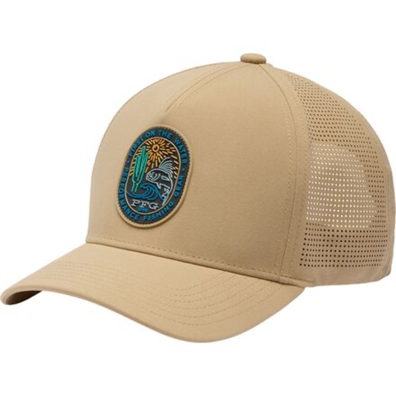 PFG Elite 110 Snapback Hat|Beach/Pfg Breakline Baja|Titanium/Fish Flag|One Size