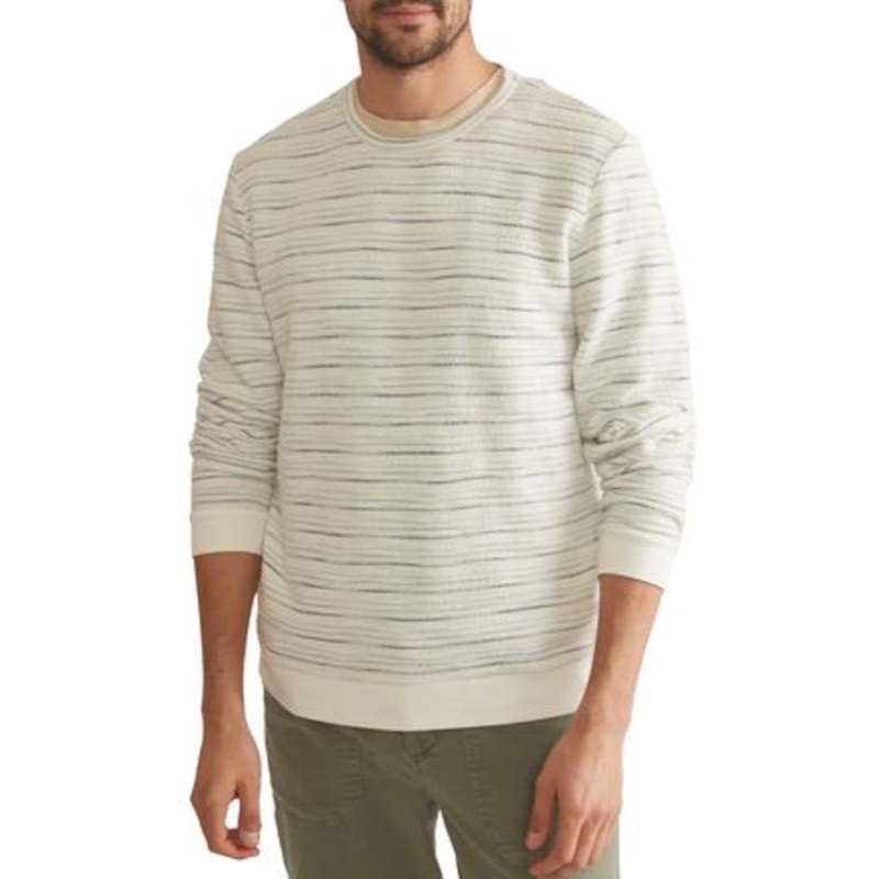 Textured Stripe Beach Crewneck – Men&apos;s