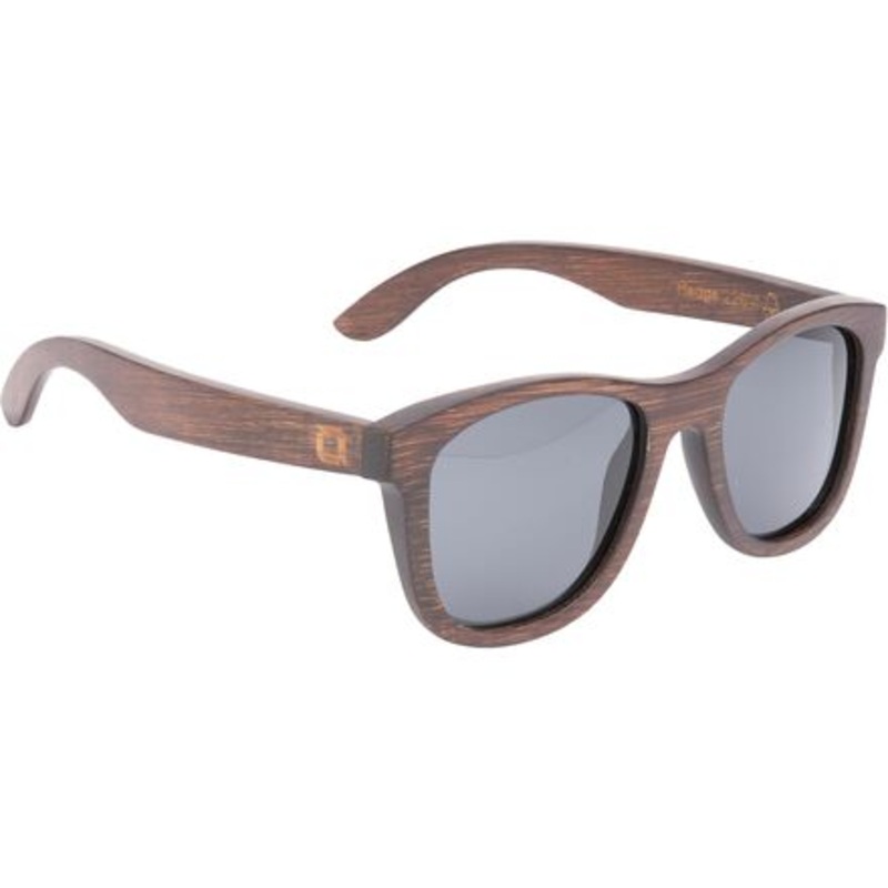 Hedge Polarized Sunglasses|Dark Bamboo/Polarized Smoke Lens|Light Bamboo/Polarized Brown Lens Blue Mirror|M