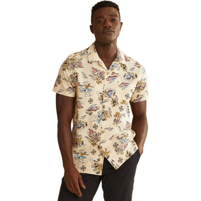 Aloha Shirt – Men&apos;s|Sand Palms|Storm Green|S