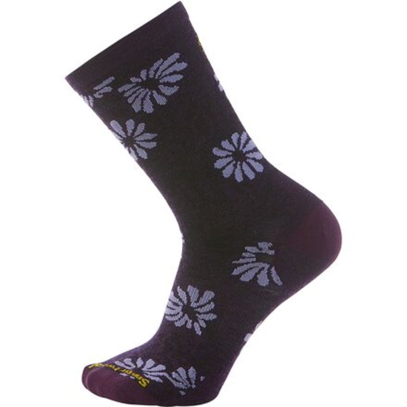 Everyday Floral Crew Sock|Purple Iris|Taupe|S|L|M
