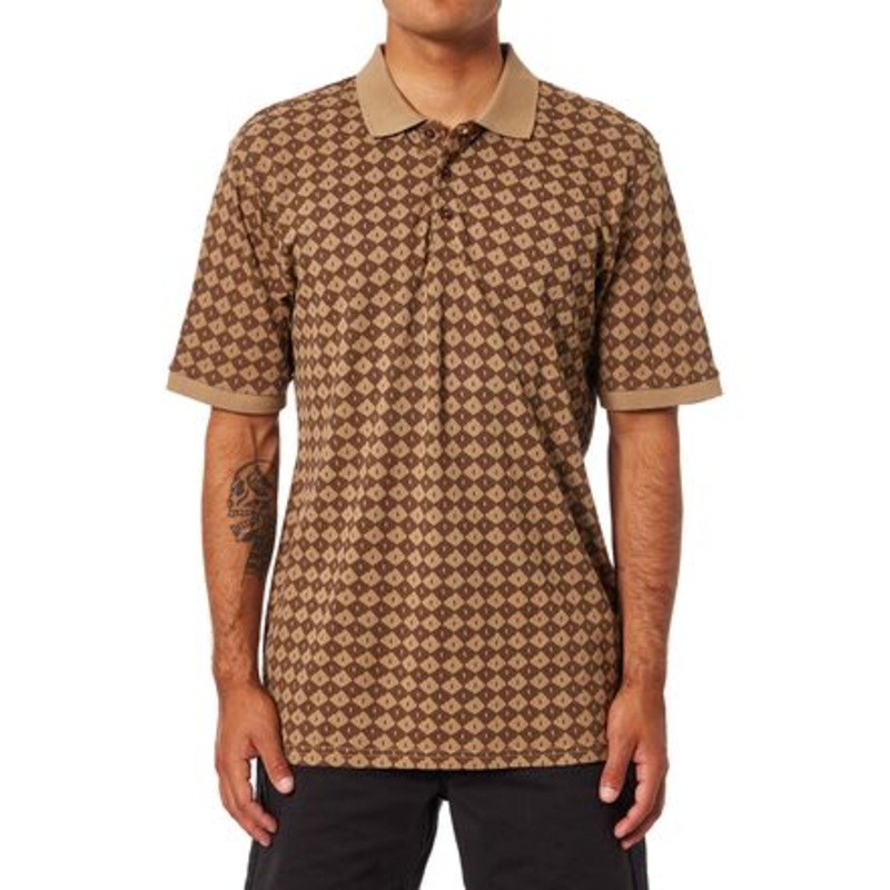 Check Polo Shirt – Men&apos;s|Earth|Vintage Khaki|L|XL|S|M