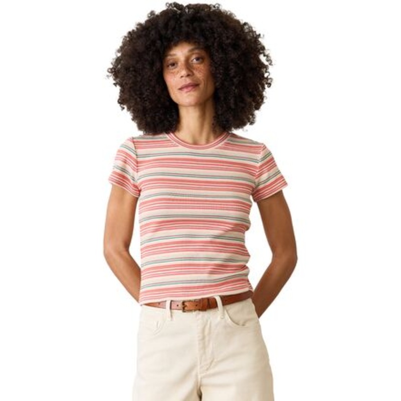 Lexi Rib Sun-In Crew Multi Stripe T-Shirt – Women&apos;s