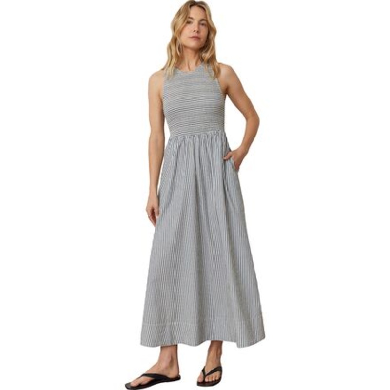 Smocked Tank Stripe Midi Dress – Women&apos;s