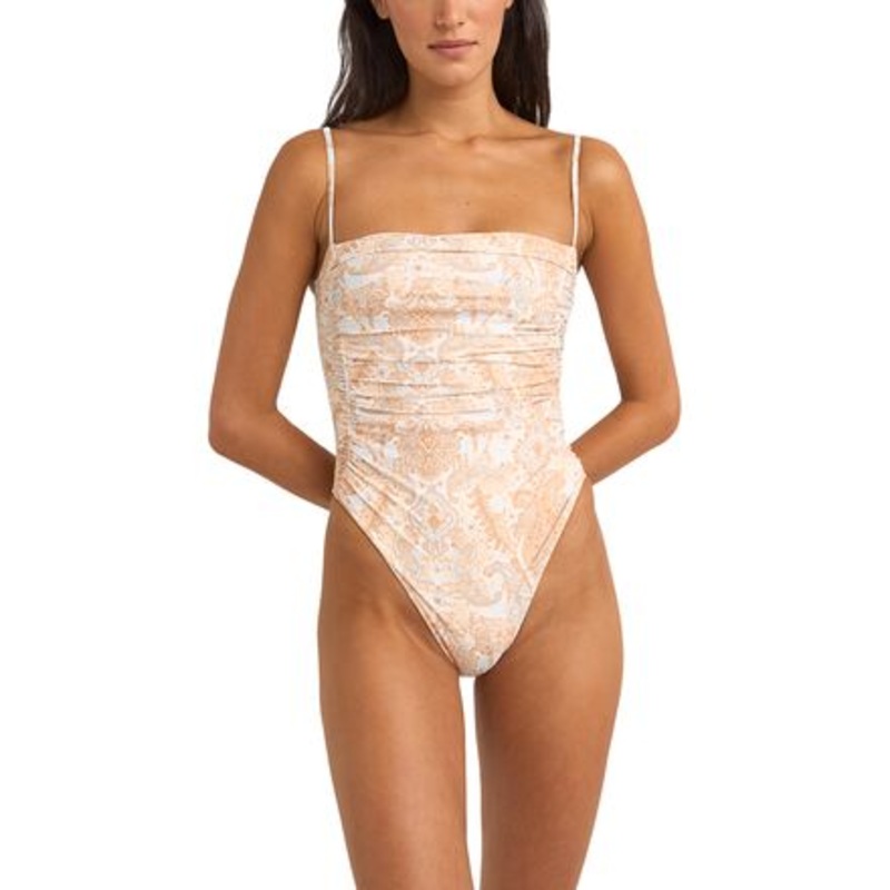 Jean Paisley Scrunched Side One-Piece Swimsuit – Women&apos;s