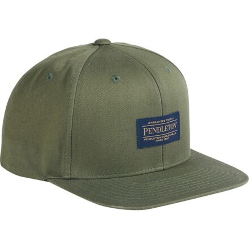 Logo Flat Brim Hat|Army Green|Brown|Maroon|One Size