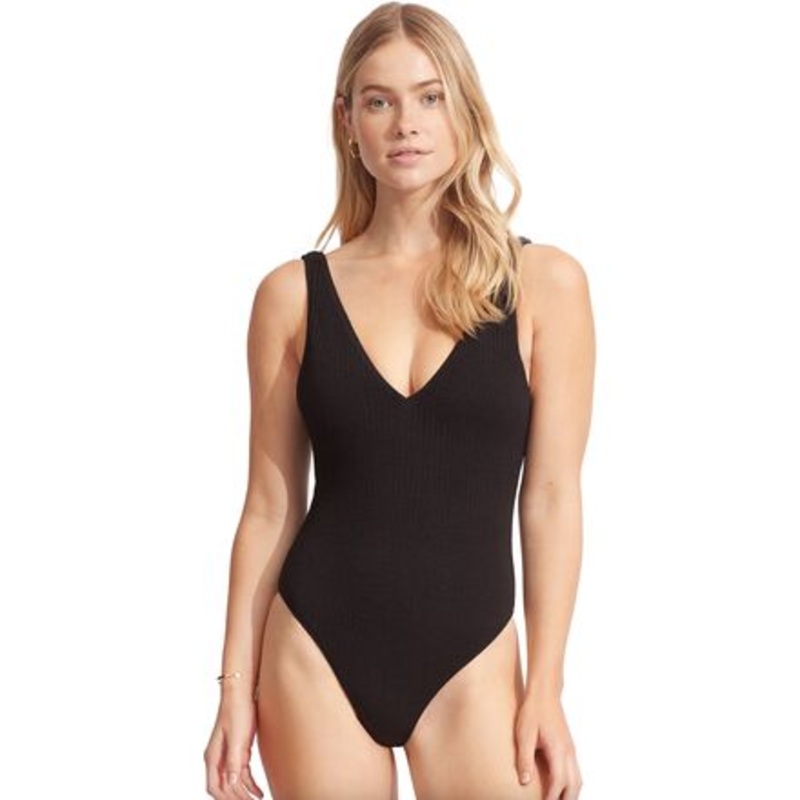 Sea Dive Deep V-Neck Maillot One-Piece Swimsuit – Women&apos;s