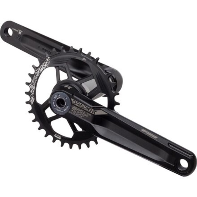 Gradient 1x Modular Crankset|Black|83mm Spindle|Super Boost, Black|175mm, 30t|170mm, 32t|175mm, 32t|36t