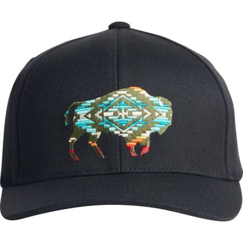 Bison Embroidered Hat|Black|Taupe|One Size