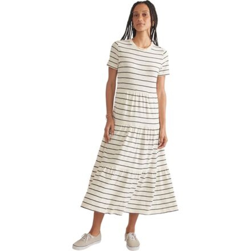 Slub Midi Tier Stripe Dress – Women&apos;s
