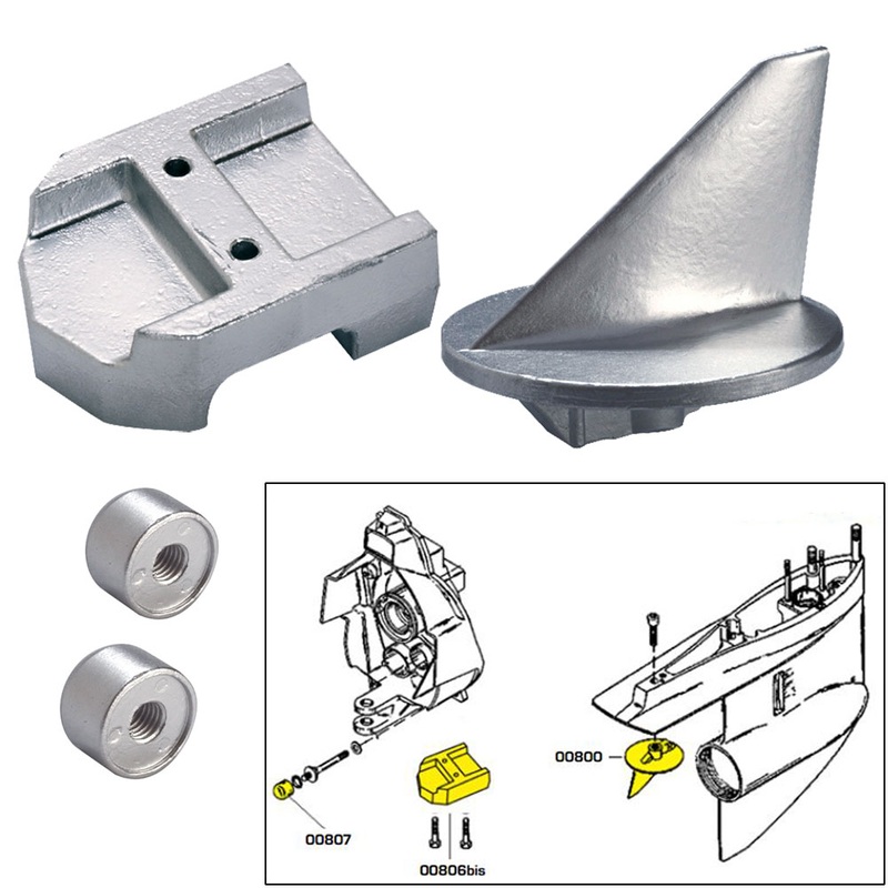 Tecnoseal Anode Kit w/Hardware  Mercury Alpha 1 Gen 1  Magnesium  Boat Box