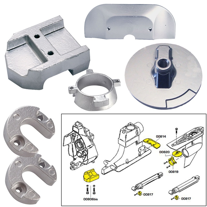 Tecnoseal Anode Kit w/Hardware  Mercury Alpha 1 Gen 2  Aluminum  Boat Box