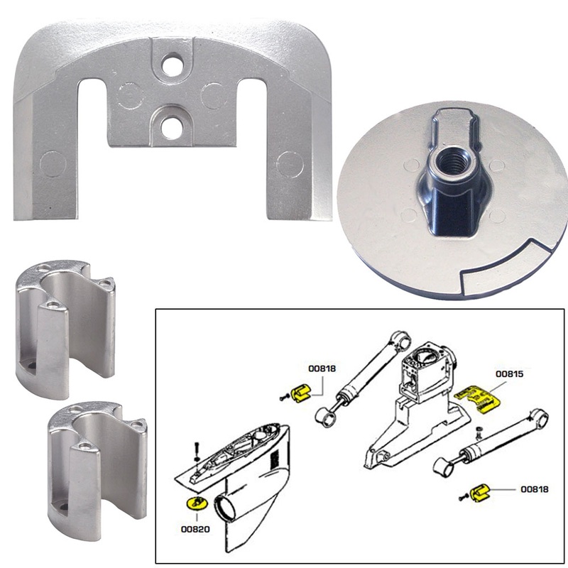 Tecnoseal Anode Kit w/Hardware  Mercury Bravo 2-3 up to 2003  Magnesium  Boat Box
