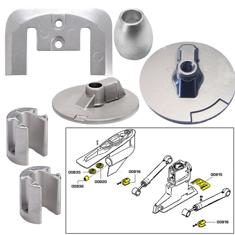 Tecnoseal Anode Kit w/Hardware  Mercury Bravo 3 2004-Present  Aluminum  Boat Box
