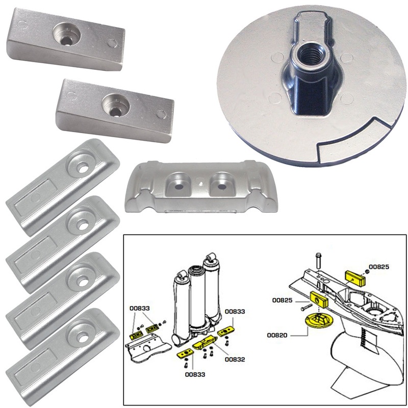 Tecnoseal Anode Kit w/Hardware  Mercury Verado 6  Zinc  Boat Box