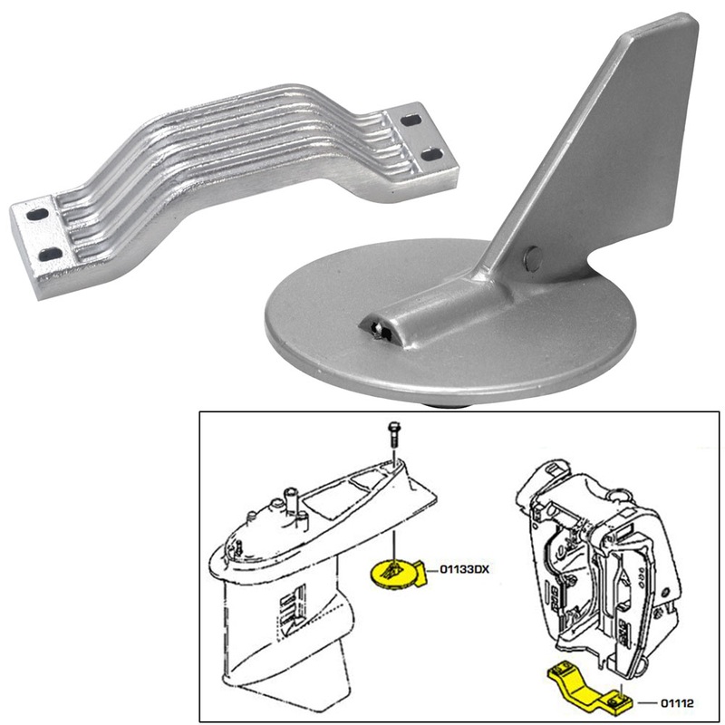 Tecnoseal Anode Kit w/Hardware  Yamaha 150-200HP  Zinc  Boat Box