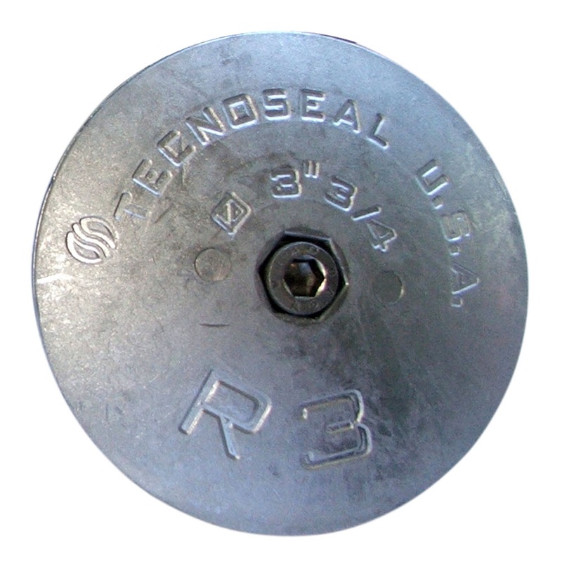 Tecnoseal R3 Rudder Anode  Zinc  3-3/4 Diameter  Boat Box
