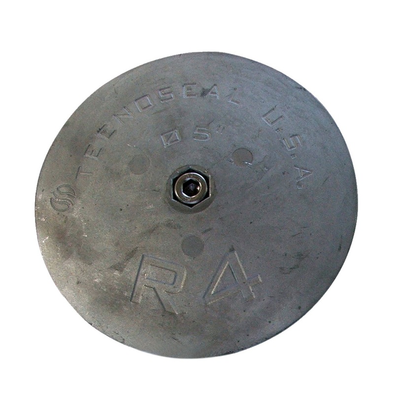 Tecnoseal R4 Rudder Anode  Zinc  5 Diameter x 5/8 Thickness  Boat Box