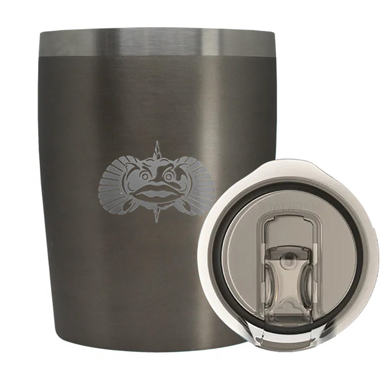 Toadfish Non-Tipping 10oz Rocks Tumbler  Graphite  Boat Box