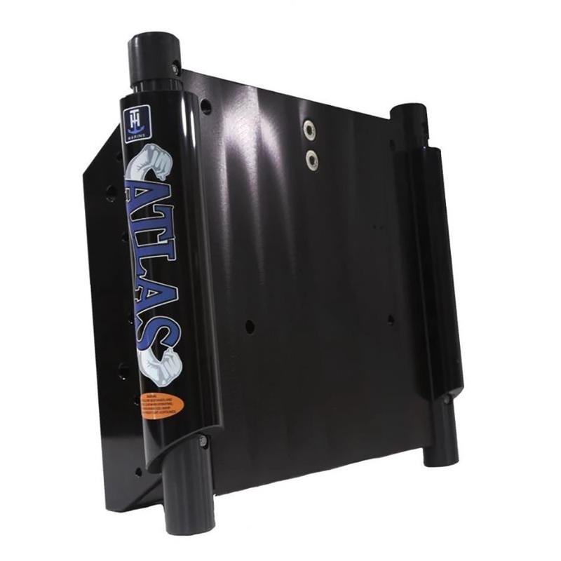 T-H Marine ATLAS 6 Set Back Hydraulic Jack Plate  Gloss Black Anodized  Boat Box